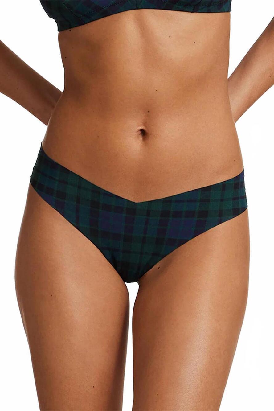 NEW COMMANDO classic mid-rise thong in tartan plaid